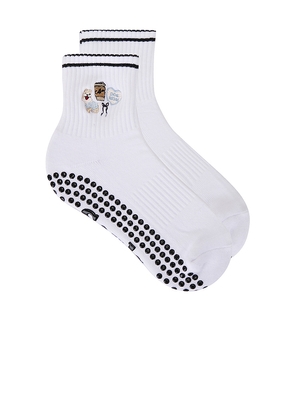 Souls. Dog Mom Grip Socks in White. Size S/M. Also in M/L.