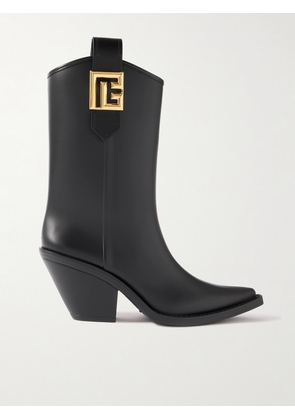 Balmain - Tess Leather-trimmed Rubber Ankle Boots - Black - IT36,IT36.5,IT37,IT37.5,IT38,IT38.5,IT39,IT39.5,IT40,IT40.5,IT41