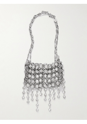 RABANNE - 1969 Filet Crystal-embellished Chainmail Shoulder Bag - Silver - One size