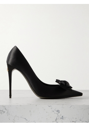 Dolce & Gabbana - Bow-embellished Satin Pumps - Black - IT36,IT36.5,IT37,IT37.5,IT38,IT38.5,IT39,IT39.5,IT40,IT40.5,IT41