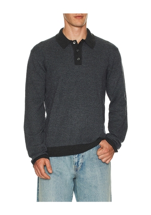 Rails Anders Long Sleeve Polo in Navy. Size L. Also in M, S, XL/1X.