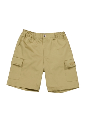 Versace Boys Logo Cargo Shorts in Beige