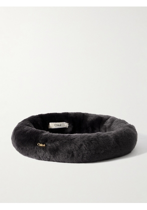 Chloé - Embellished Shearling Headband - Gray - One size