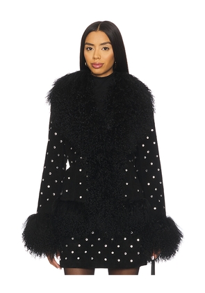 Susanna Chow Dorothy Diamant? Suede Coat in Black. Size L. Also in M, S.