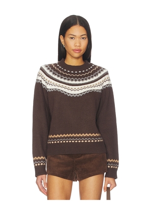 Tularosa Kiva Fairisle Sweater in Brown. Size L. Also in M, S, XS.