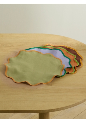 La DoubleJ - Cloud Set Of Four Linen Placemats - Multi - One size