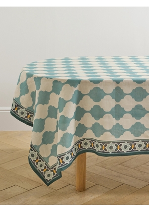 La DoubleJ - Medium Printed Linen Tablecloth - Blue - One size