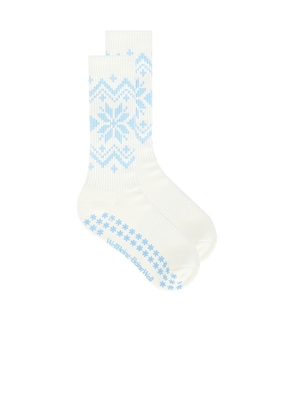 WellBeing + BeingWell Fair Isle Grip Sock in Cream.