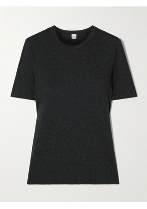 TOTEME - Ribbed Stretch Organic Cotton-jersey T-shirt - Gray - xx small,x small,small,medium,large,x large
