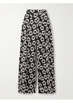 Ulla Johnson - Cai Pleated Recycled Fil Coupé Faille Wide-leg Pants - Black - US0,US2,US4,US6,US8,US10,US12