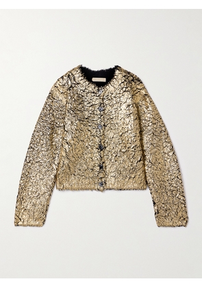 Ulla Johnson - Keira Brushed Coated Wool-blend Cardigan - Gold - x small,small,medium,large,x large