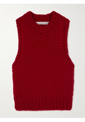 ALIX OF BOHEMIA - Quentin Cardinal Merino Wool Vest - Red - x small,small,medium,large,x large