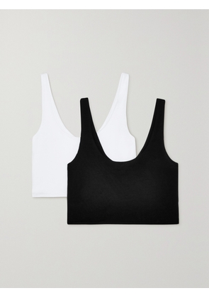 Skin - + Net Sustain Clio Set Of Two Stretch Organic Pima Cotton Jersey Soft Cup Bras - Black - x small,small,medium,large