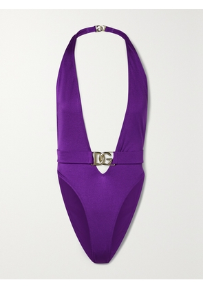 Dolce & Gabbana - Cutout Belted Swimsuit - Purple - 1,2,3,4,5
