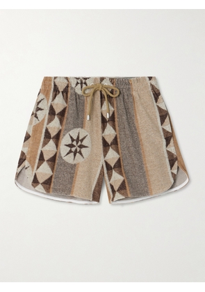 LOEWE - + Paula's Ibiza Jacquard-woven Cotton-blend Terry Shorts - Neutrals - x small,small,medium,large