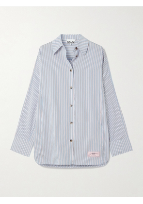 GANNI - Striped Poplin Shirt - Blue - EU 32,EU 34,EU 36,EU 38,EU 40,EU 42,EU 44