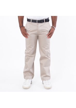 Ami Paris Mens Beige Ami Paris Straight Chino Trousers