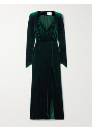 Galvan - Stretch-velvet Gown - Green - FR 34,FR 36,FR 38,FR 40,FR 44
