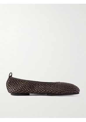 ST. AGNI - Lattice Woven Leather And Suede Ballet Flats - Brown - IT35,IT36,IT37,IT38,IT39,IT40,IT41,IT42
