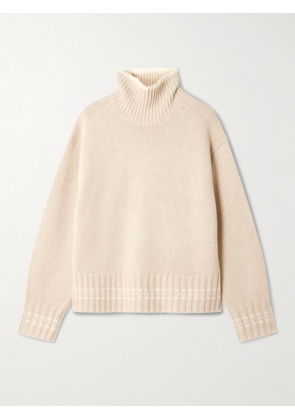 Guest In Residence - Tipped Cozy Cashmere Turtleneck Sweater - Neutrals - x small,small,medium,large,x large