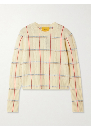 Guest In Residence - Shrunken Checked Cashmere Sweater - Yellow - x small,small,medium,large,x large