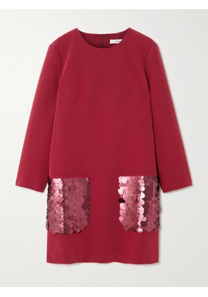 Joseph - Bixio Pailette-embellished Satin-twill Mini Dress - Red - FR 34,FR 36,FR 38,FR 40,FR 42,FR 44