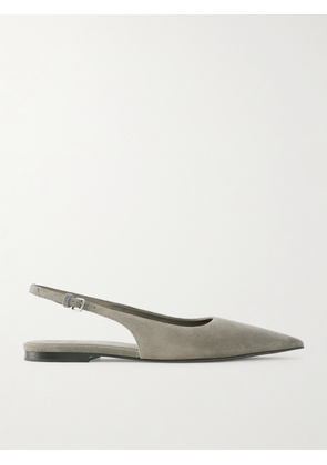 Brunello Cucinelli - Embellished Suede Slingback Flats - Brown - IT36,IT36.5,IT37,IT37.5,IT38,IT38.5,IT39,IT39.5,IT40,IT40.5,IT41