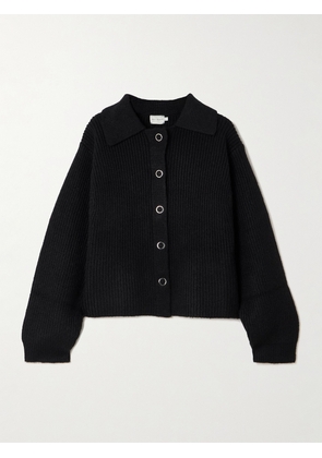 Deiji Studios - Stud Recycled Ribbed-knit Cardigan - Black - XXS,XS,SM,ML