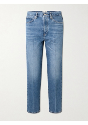 FRAME - The Vertical Crop High-rise Straight-leg Jeans - Blue - 23,24,25,26,27,28,29,30,31,32,33