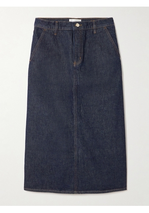 FRAME - Denim Midi Skirt - Blue - 24,25,26,27,28,29,30,31,32