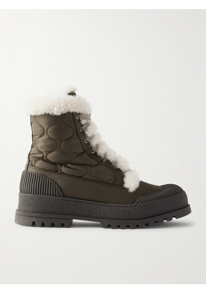 Aquazzura - Glacier Shearling-lined Quilted Nylon And Leather Ankle Boots - Green - IT36,IT36.5,IT37,IT37.5,IT38,IT38.5,IT39,IT39.5,IT40,IT40.5,IT41,IT41.5,IT42