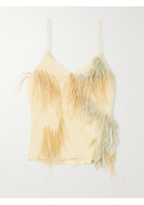 Sharon Wauchob - Feather-trimmed Tulle And Satin Camisole - Ivory - FR 34,FR 36,FR 38,FR 40,FR 42