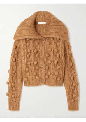 FRAME - Bauble Pompom-embellished Mohair-blend Cardigan - Brown - x small,small,medium,large,x large