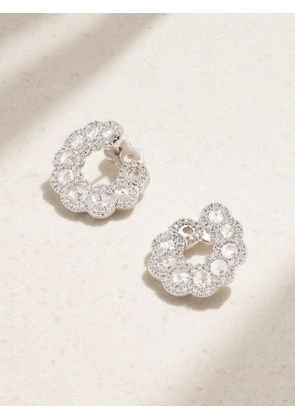 David Morris - 18-karat White Gold Diamond Hoop Earrings - One size