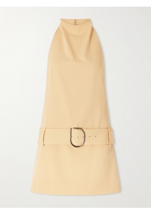 SIR. - Sabina Belted Draped Woven Halterneck Mini Dress - Yellow - 01,2,3,4