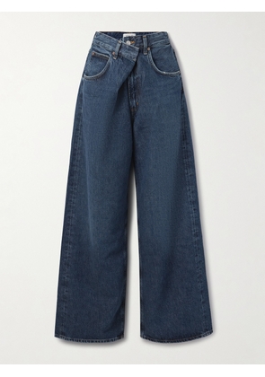 AGOLDE - Vana Draped Low-rise Wide-leg Jeans - Blue - 23,24,25,26,27,28,29,30,31,32