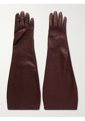 SAINT LAURENT - Leather Gloves - Brown - 7,7.5