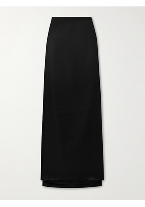 Brandon Maxwell - The Monroe Draped Silk-twill Maxi Skirt - Black - US0,US2,US4,US6