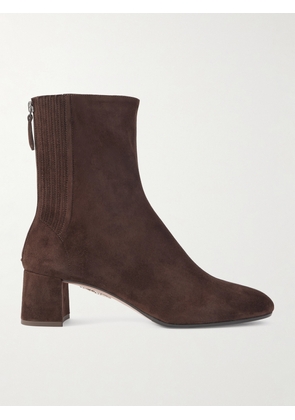 Aquazzura - Saint Honoré 50 Suede Ankle Boots - Brown - IT35,IT36,IT36.5,IT37,IT37.5,IT38,IT38.5,IT39,IT39.5,IT40,IT40.5,IT41,IT41.5,IT42