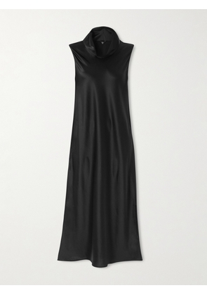 LESET - Barb Satin Midi Dress - Black - x small,small,medium,large,x large