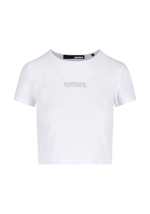 Rotate Womens Cropped Logo Tee, Brand Size 36 ( US Size 2 )