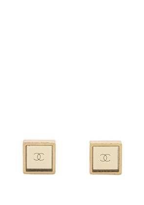CHANEL Pre-Owned 2001 Gold Plated Square CC Mirror Push Back Earrings costume earrings