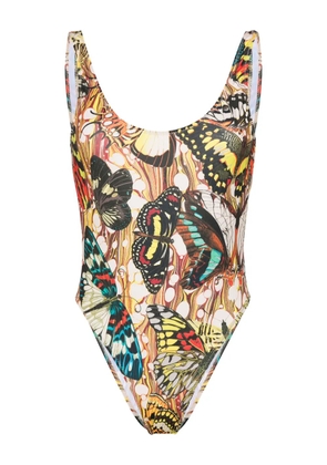 Jean Paul Gaultier Butterfly-print swimsuit - Neutrals