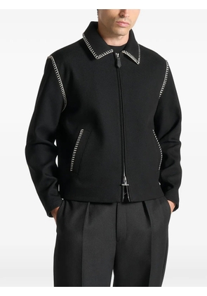 Manière De Voir Alex whipstitch zip-up shirt jacket - Black