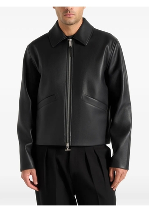 Manière De Voir Yves pleats-detail dual-zip jacket - Black