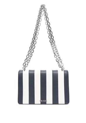 Prada Pre-Owned 2010s striped-pattern chain-strap bag - Blue