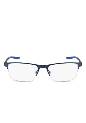 Nike rectangle-frame half-rim glasses - Blue