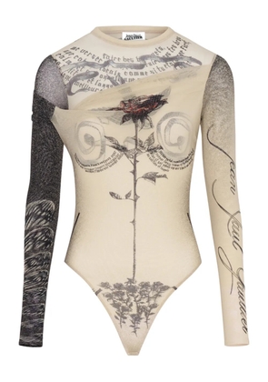 Jean Paul Gaultier double layer printed bodysuit - Neutrals