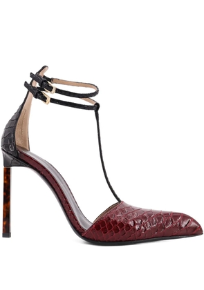 TOM FORD 90mm python-effect pumps - Red