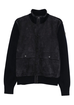 Moncler suede knitted-panel jacket - Black